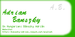 adrian banszky business card